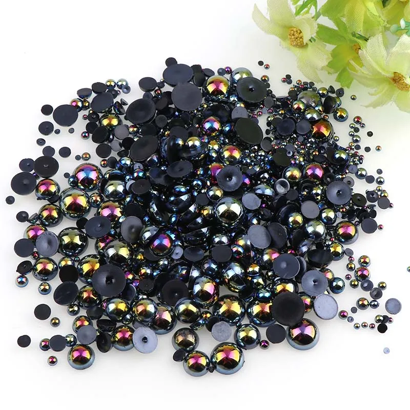 About 1000Pcs Black Mix 2mm-10mm Half Round Imitation Pearl Craft ABS Plastic Flatback Beads DIY Garment Decoration
About 1000Pcs Black Mix 2mm-10mm Half Round Imitation Pearl Craft ABS Plastic Flatback Beads DIY Garment Decoration