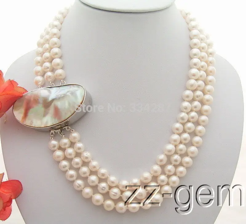 charm accessory choker shone> 3Strds 9MM White Pearl Necklace-Natural Mabe Clasp
charm accessory choker shone> 3Strds 9MM White Pearl Necklace-Natural Mabe Clasp