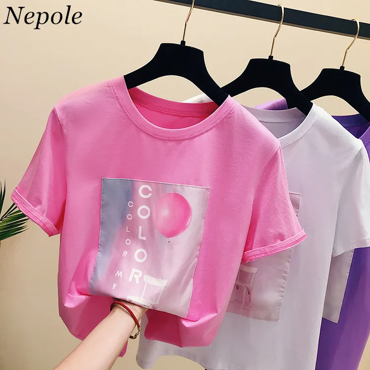 Neploe 2019 Summer New Arrival Fashion Tee Pattern Print Sweet Girl T-shirt Casual Loose Modis Women Simple Chic T shirt 69755
Neploe 2019 Summer New Arrival Fashion Tee Pattern Print Sweet Girl T-shirt Casual Loose Modis Women Simple Chic T shirt 69755