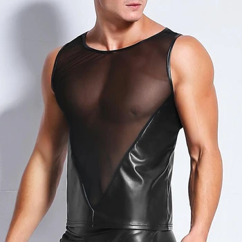 Fashion Men Transparent Mesh Leather Tank Tops Male Sexy Thin See Through Mesh Breathable Transparent Tight-fitting Vest
Fashion Men Transparent Mesh Leather Tank Tops Male Sexy Thin See Through Mesh Breathable Transparent Tight-fitting Vest