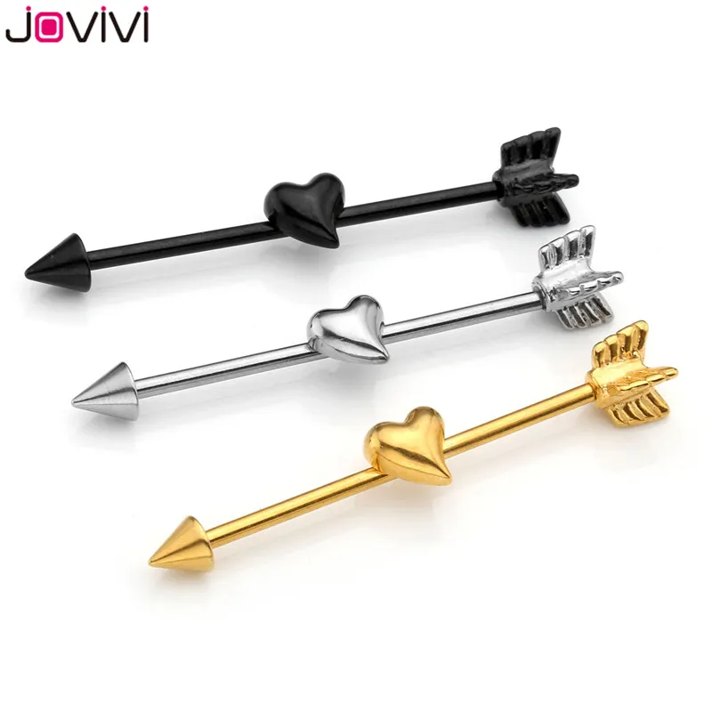 Jovivi New Wholesale 14Ga Screw Ball Long Industrial Barbell Cartilage Earring Stainless Steel Body Piercing Jewelry Heart Style 
Jovivi New Wholesale 14Ga Screw Ball Long Industrial Barbell Cartilage Earring Stainless Steel Body Piercing Jewelry Heart Style