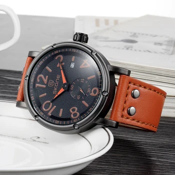 SKONE Brand Men's Military Watches Large Dial Big Digit Personality Second Hand Leather Wristwatch Male Calendar Quartz Watch
SKONE Brand Men's Military Watches Large Dial Big Digit Personality Second Hand Leather Wristwatch Male Calendar Quartz Watch