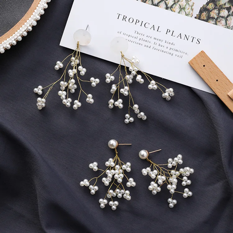 Fashion New Branches Pearl Earrings for Women Girls Personality Simple Design Jewelry Handmade Temperament Long Earrings
Fashion New Branches Pearl Earrings for Women Girls Personality Simple Design Jewelry Handmade Temperament Long Earrings