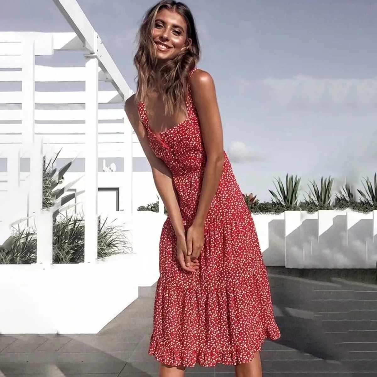 Jastie Women Dress Sleeveless Strap Dresses Beach Summer Boho dress Red Floral Print Midi Dresses Women's Clothing 2019 Vestidos
Jastie Women Dress Sleeveless Strap Dresses Beach Summer Boho dress Red Floral Print Midi Dresses Women's Clothing 2019 Vestidos
