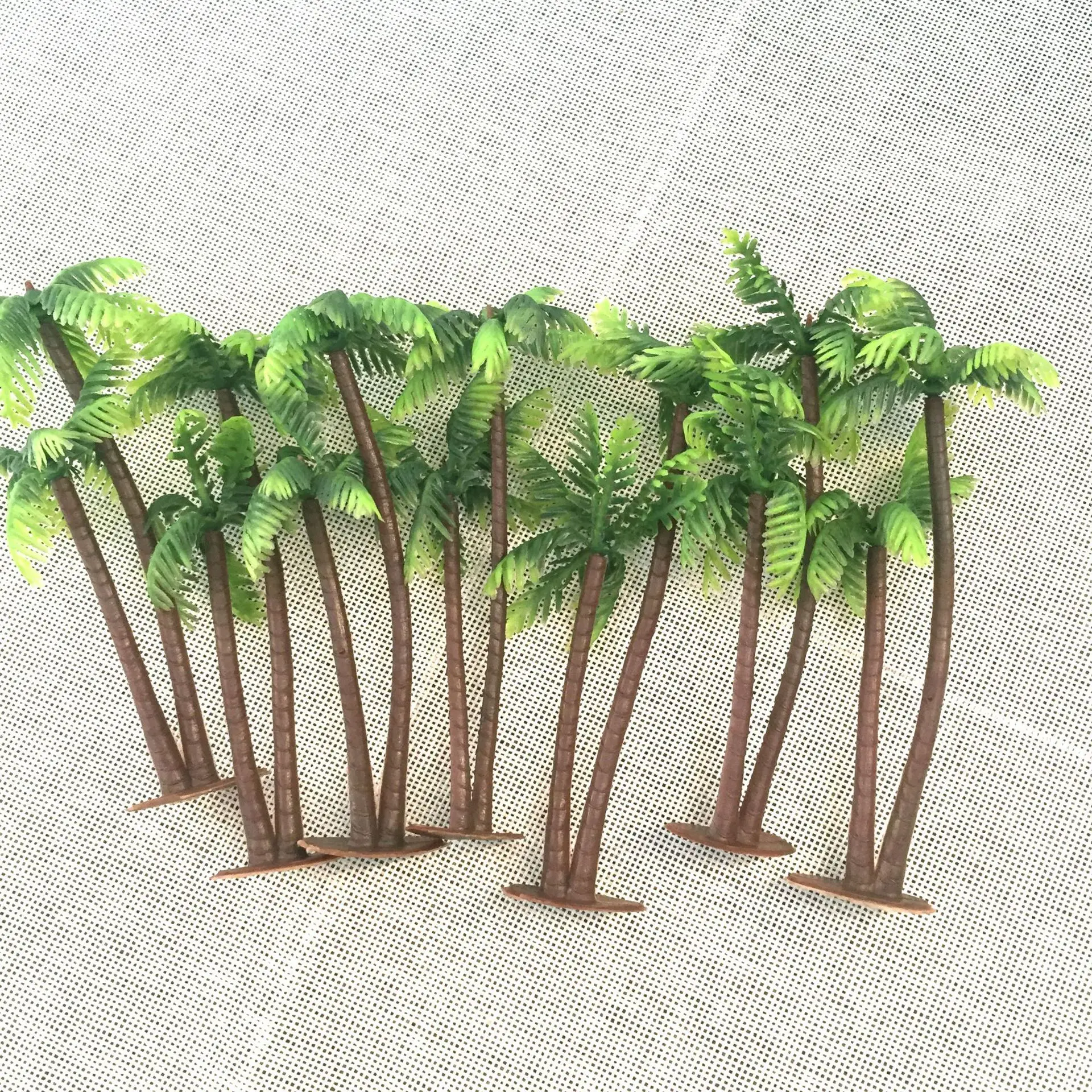 Plastic Coconut Palm Tree Miniature Leaf Fake Plant Pots Bonsai Craft