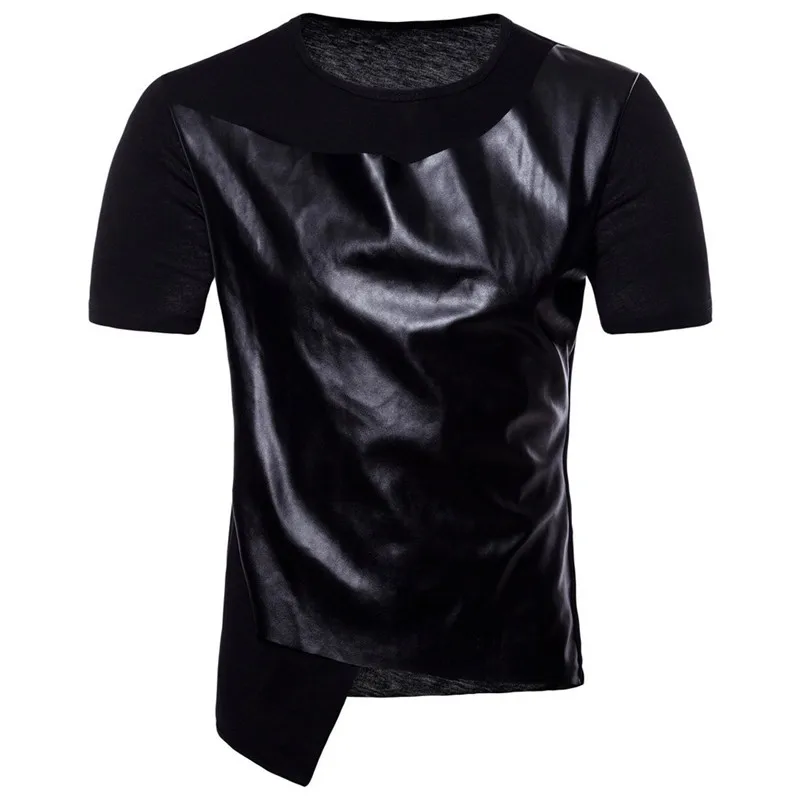 2019 Summer T-shirts For Men Cotton Casual Irregular Leather Patchwork Short Sleeve O-Neck Modis Muscle T-shirt z0407
2019 Summer T-shirts For Men Cotton Casual Irregular Leather Patchwork Short Sleeve O-Neck Modis Muscle T-shirt z0407