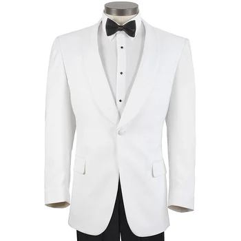 White Evening Party Men Suits Shawl Lapel Two Piece One Button Two Piece Wedding Groom Tuxedos 2018 Jacket Black Pants 
White Evening Party Men Suits Shawl Lapel Two Piece One Button Two Piece Wedding Groom Tuxedos 2018 Jacket Black Pants