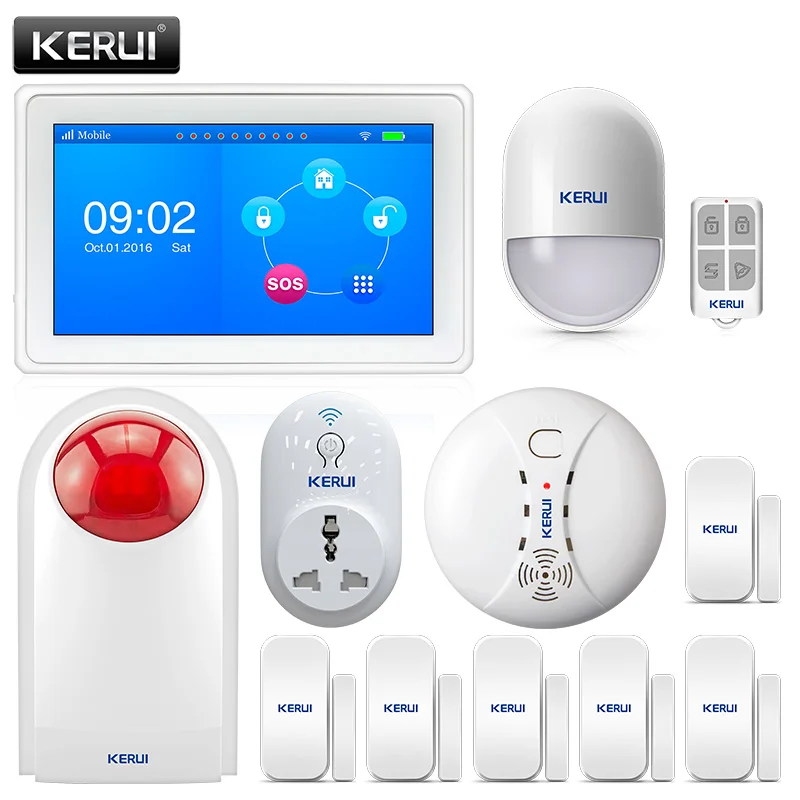 2018 KERUI K7 удивительный дизайн 7 дюймов TFT Цвет Дисплей без каблука WI-FI GSM охранной