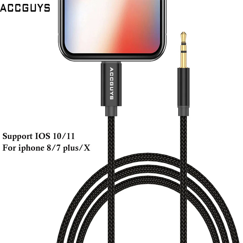 ACCGUYS 3.5mm jack Headphone Audio Converter Car AUX Cord For iPhone 7 6 8 Plus X XS Audio Transfer Extension AUX Cable IOS 11
ACCGUYS 3.5mm jack Headphone Audio Converter Car AUX Cord For iPhone 7 6 8 Plus X XS Audio Transfer Extension AUX Cable IOS 11