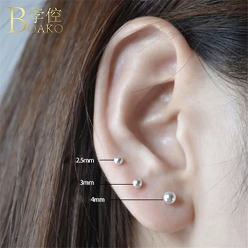 BOAKO 925 Sterling Silver Earrings Tiny Ball Stud Earrings For Women Girl Piercing Ear Bone Earring Small Silver Men aretes K4
BOAKO 925 Sterling Silver Earrings Tiny Ball Stud Earrings For Women Girl Piercing Ear Bone Earring Small Silver Men aretes K4