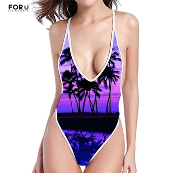 FORUDESIGNS Palm Trees Printing Swimwear Female Plus Size One-piece Suits Swimming Suit for Women Summer Swimsuit Sexy Bikinis
FORUDESIGNS Palm Trees Printing Swimwear Female Plus Size One-piece Suits Swimming Suit for Women Summer Swimsuit Sexy Bikinis