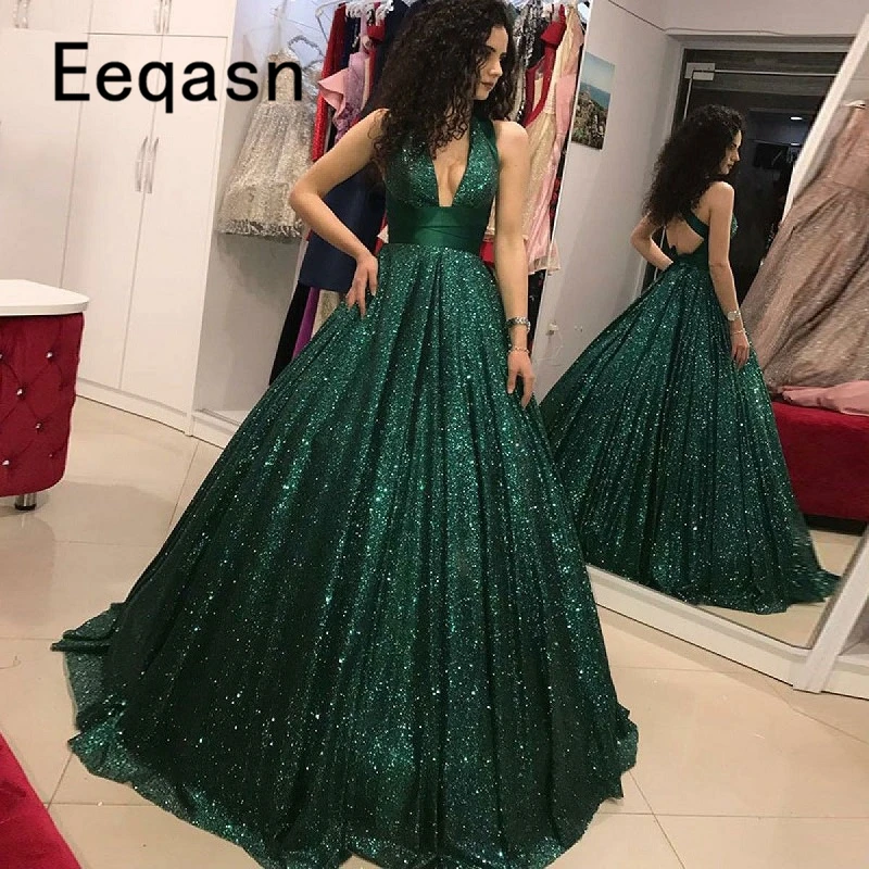 Sparkly Green Sequin Prom Dresses Elegant Deep V Neck Ball Gown Party Prom Dress vestidos de formatura longo 2018
Sparkly Green Sequin Prom Dresses Elegant Deep V Neck Ball Gown Party Prom Dress vestidos de formatura longo 2018