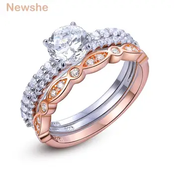 Newshe 3Pcs 925 Sterling Silver Wedding Ring Sets Elegant Jewelry White And Rose Gold Color Engagement Rings For Women JR4666
Newshe 3Pcs 925 Sterling Silver Wedding Ring Sets Elegant Jewelry White And Rose Gold Color Engagement Rings For Women JR4666