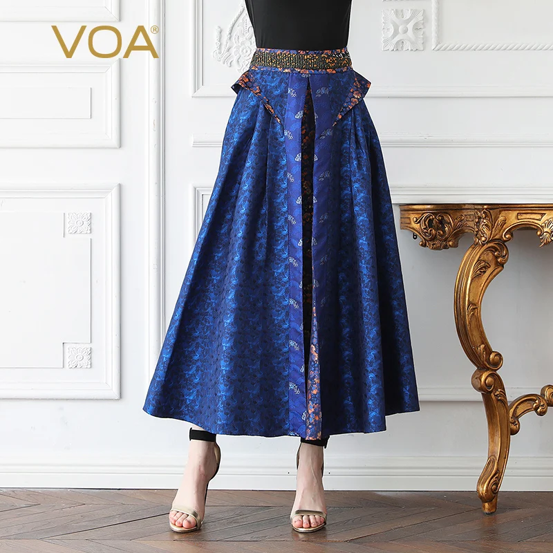 VOA Silk Jacquard A Line Skirts Women Long Party Skirt Plus Size 5XL Print Blue Vintage Elegant Harajuku High Waist Spring C372
VOA Silk Jacquard A Line Skirts Women Long Party Skirt Plus Size 5XL Print Blue Vintage Elegant Harajuku High Waist Spring C372