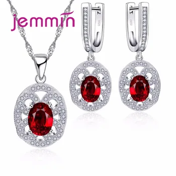 Shiny Tiny CZ Paved Earrings and Pendant Neckalce Jewelry Set Fashion Red Oval Stone Crystal Jewelry Sets For Women
Shiny Tiny CZ Paved Earrings and Pendant Neckalce Jewelry Set Fashion Red Oval Stone Crystal Jewelry Sets For Women
