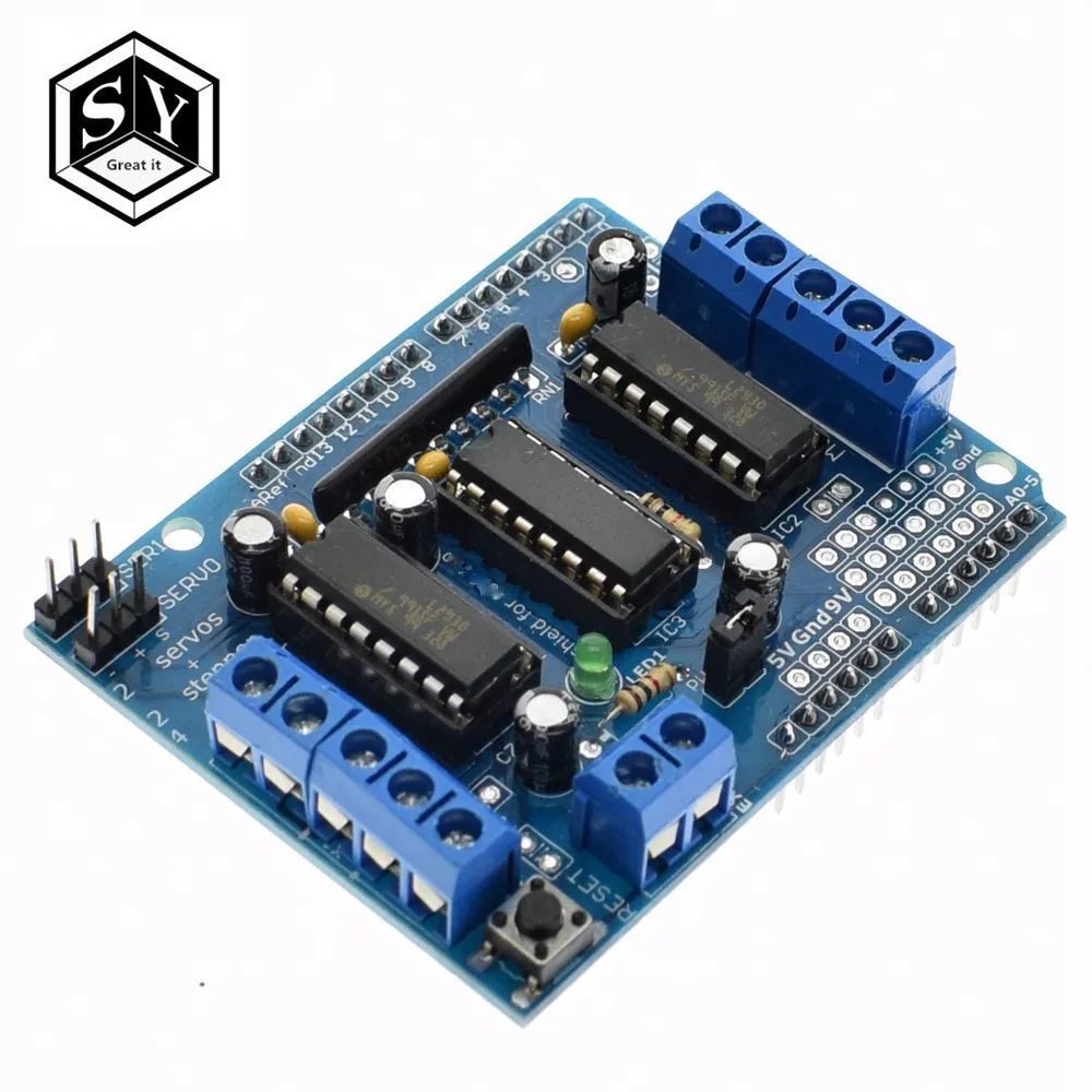 1PCS Great IT L293D motor control shield motor drive expansion board FOR Arduino motor shield
1PCS Great IT L293D motor control shield motor drive expansion board FOR Arduino motor shield
