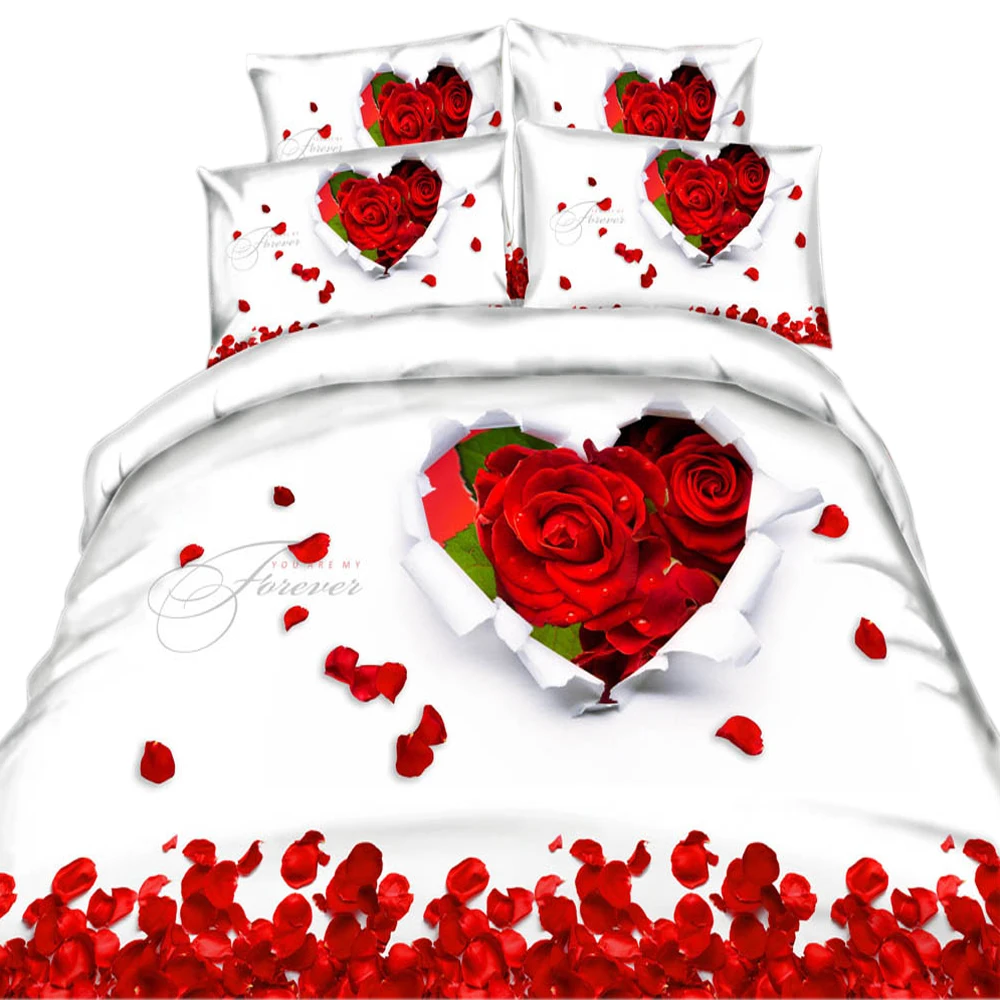3D Bedding Red Rose Prints 3/4 Pieces Floral Bedding Sets 100% Cotton Wedding Duvet Cover Pillow Cases Without Filling
3D Bedding Red Rose Prints 3/4 Pieces Floral Bedding Sets 100% Cotton Wedding Duvet Cover Pillow Cases Without Filling