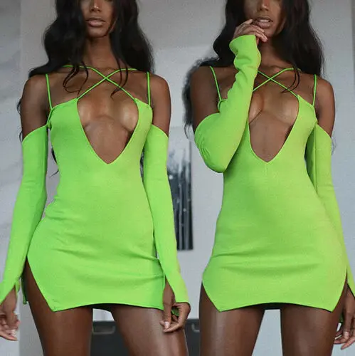 2019 New Women Spaghetti Strap Long Sleeve Mini Dress Woman Ladies Party Club Bodycon Dresses Sexy Sundress Female Vestidos
2019 New Women Spaghetti Strap Long Sleeve Mini Dress Woman Ladies Party Club Bodycon Dresses Sexy Sundress Female Vestidos