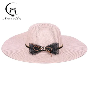Handmade Weave bow-knot letter Sun Hats For Women Black Ribbon Lace Up Large Brim Straw Hat Outdoor Beach hat Summer Caps
Handmade Weave bow-knot letter Sun Hats For Women Black Ribbon Lace Up Large Brim Straw Hat Outdoor Beach hat Summer Caps