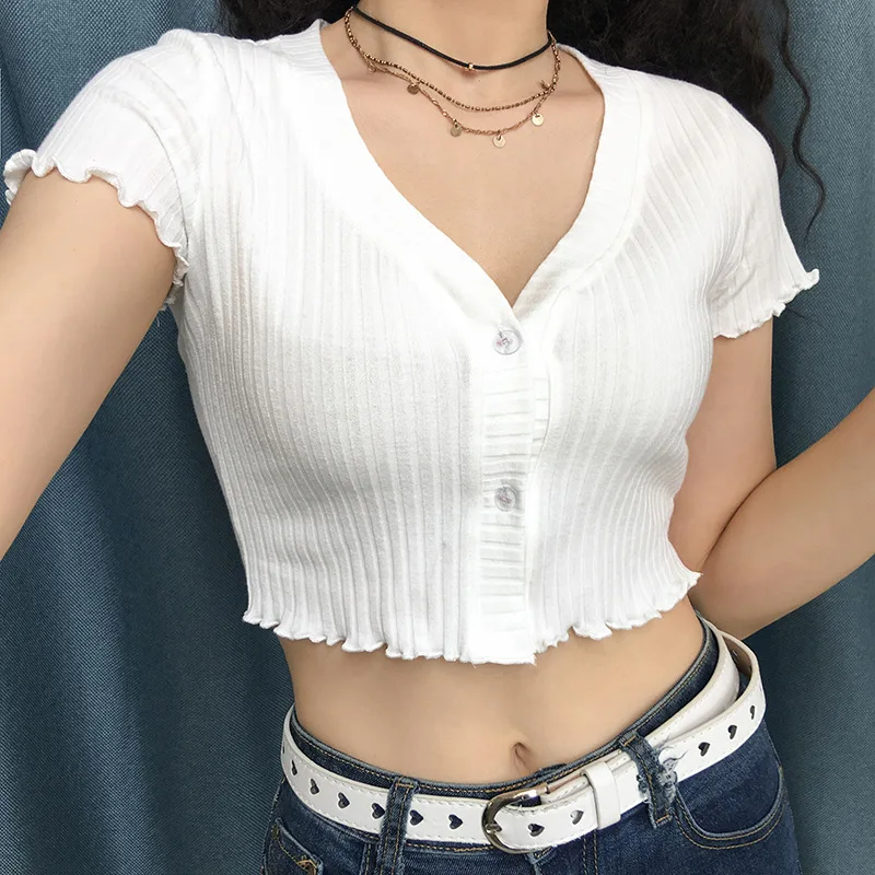 Women Ruffle Trim Crop Knit Cardigan with Short Sleeve Deep V Neck Crop Knit Tops 0603-24
Women Ruffle Trim Crop Knit Cardigan with Short Sleeve Deep V Neck Crop Knit Tops 0603-24