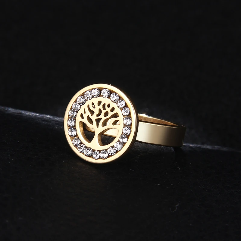 Женское кольцо из нержавеющей стали DOTIFI 316 с цирконием|Кольца| |