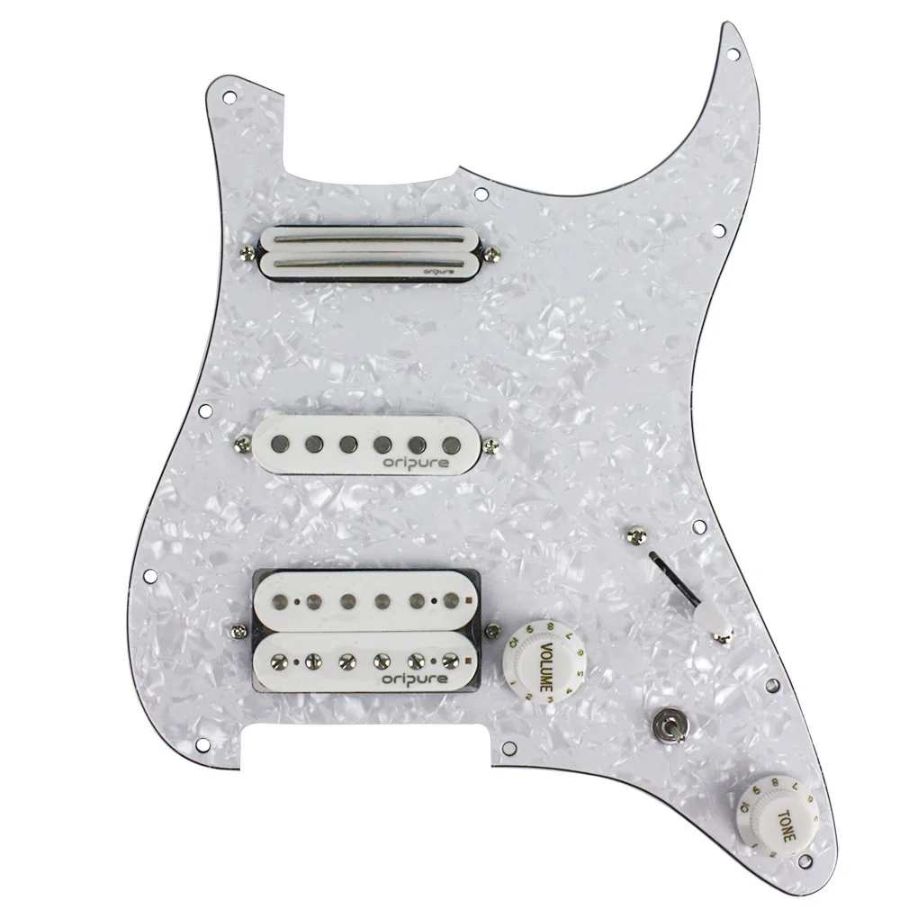 OriPure Loaded Prewired Electric Guitar Pickguard Set 4Ply Alnico 5 Pickups For FD Strat Style Guitar,White Pearl
OriPure Loaded Prewired Electric Guitar Pickguard Set 4Ply Alnico 5 Pickups For FD Strat Style Guitar,White Pearl