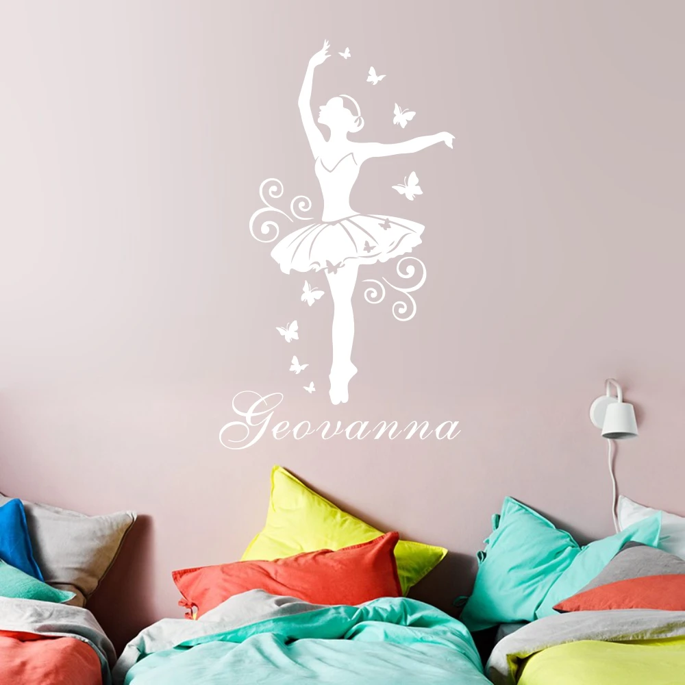 Personalized Girls Name Wall Sticker Ballerina Art Vinyl Poster Ballet Dancer Butterfly Wallpaper for Girls Room Decoration
Personalized Girls Name Wall Sticker Ballerina Art Vinyl Poster Ballet Dancer Butterfly Wallpaper for Girls Room Decoration