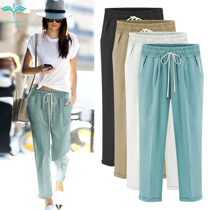 OUMOWEI Women's New Loose Casual Pants Fashion Solid Color Harem Pants Women's Cotton Trousers M-6XL Size
OUMOWEI Women's New Loose Casual Pants Fashion Solid Color Harem Pants Women's Cotton Trousers M-6XL Size
