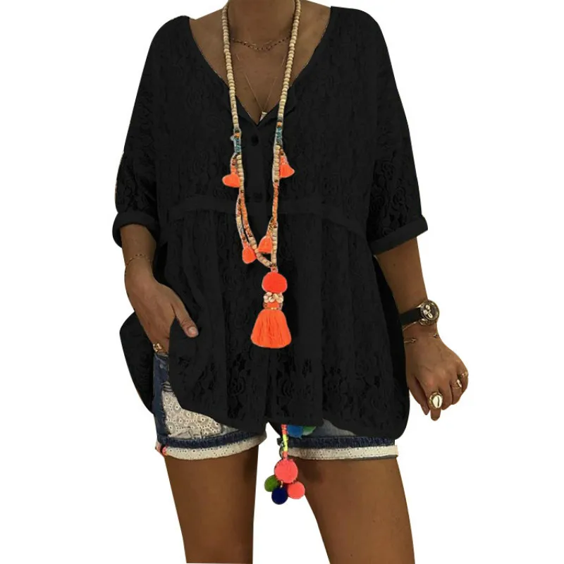 Black Lace Blouse Plus Size Blouse Casual Summer Women Chemisier White Blusas Mujer De Moda 2019 Xxxxl Xxxxxl Camicia Donna
Black Lace Blouse Plus Size Blouse Casual Summer Women Chemisier White Blusas Mujer De Moda 2019 Xxxxl Xxxxxl Camicia Donna