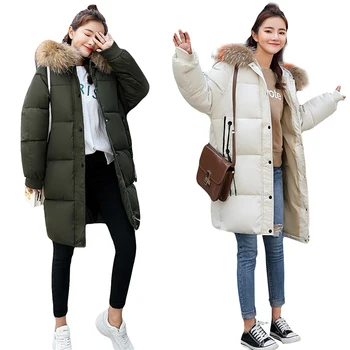 Long Winter Jacket Women Parkas 2018 Thick Warm Down cotton jacket Female Fur collar Loose Large size hooded Cotton Coat LJ0414
Long Winter Jacket Women Parkas 2018 Thick Warm Down cotton jacket Female Fur collar Loose Large size hooded Cotton Coat LJ0414