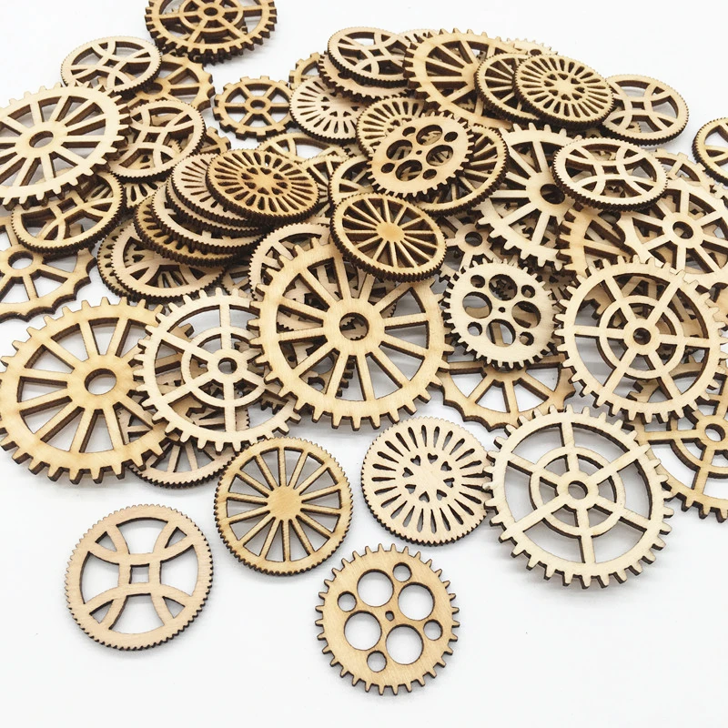 50pcs/bag Mixed Wheel Gear Pattern Natrual Wooden Scrapbooking Hollow Craft Round Random for Handmade Home decor 25mm to 50mm,Q 
50pcs/bag Mixed Wheel Gear Pattern Natrual Wooden Scrapbooking Hollow Craft Round Random for Handmade Home decor 25mm to 50mm,Q