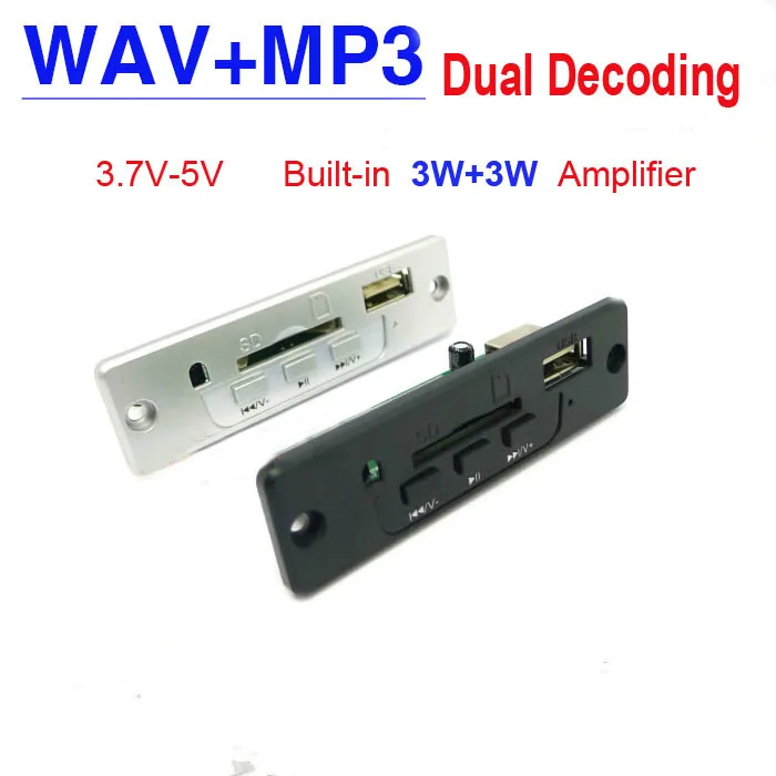 5V stereo lossless MP3 decoder board 3W stereo MP3 WAV dual decoding speaker card reader
5V stereo lossless MP3 decoder board 3W stereo MP3 WAV dual decoding speaker card reader
