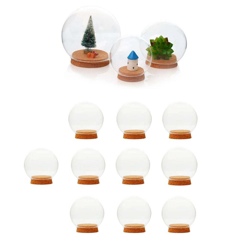 10 Pcs Transparent Glass Ball Shaped Cover Dried Flower Foliage Container DIY Micro Landscape Fairy Decor 10 Pcs Transparent Glass Ball Shaped Cover Dried Flower Foliage Container DIY Micro Landscape Fairy Decor
