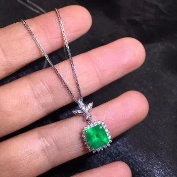 AIGS Fine Jewelry Certificate Real 18K White Gold AU750 Natural Green Emerald 2.08ct Gemstones Pendants for Women Fine Necklace
AIGS Fine Jewelry Certificate Real 18K White Gold AU750 Natural Green Emerald 2.08ct Gemstones Pendants for Women Fine Necklace
