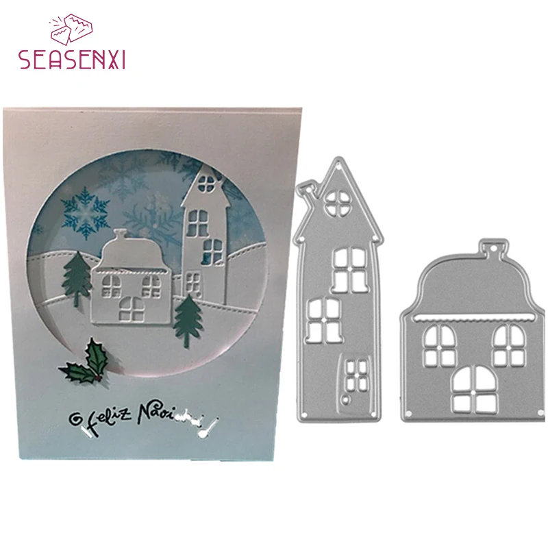 SEASENXI 2pcs Home House Metal Cutting Die Templates DIY Scrapbooking Die Cuts DIY Embossing Paper Cards Craft New 2018
SEASENXI 2pcs Home House Metal Cutting Die Templates DIY Scrapbooking Die Cuts DIY Embossing Paper Cards Craft New 2018