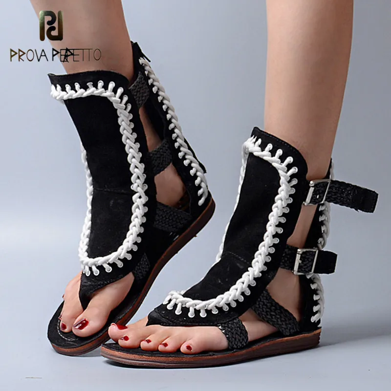 Prova Perfetto Gladiator Ethnic Cow Suede Leather Ankle Sandals Hollow Out Fringe Flat Breathable Casual Shoes Ginger Black
Prova Perfetto Gladiator Ethnic Cow Suede Leather Ankle Sandals Hollow Out Fringe Flat Breathable Casual Shoes Ginger Black