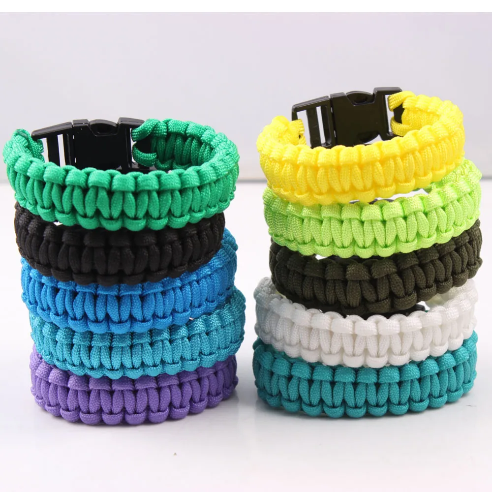 

New 550 Survival Paracord Bracelet Men Women Military Emergency Gear Parachute Rope Braided Cord Plastic Buckle Camping Hiking