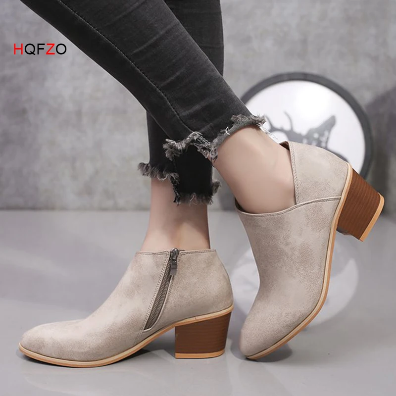 HQFZO Big Plus Size Autumn Woman's Shoes Chunky Block Heels Pointed Toe Leather Zipper Ankle Boots Booties Woman
HQFZO Big Plus Size Autumn Woman's Shoes Chunky Block Heels Pointed Toe Leather Zipper Ankle Boots Booties Woman