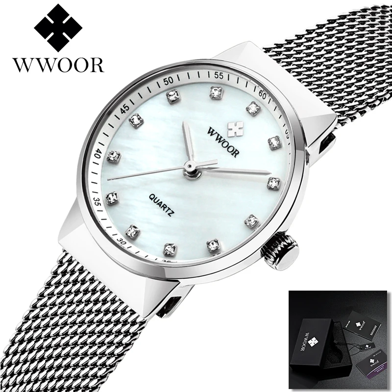 WWOOR Silver Watch Women Top Brand Luxury 2019 Fashion Rhinestone Small Dial Ladies Watches Stainless Steel Relogio Feminino
WWOOR Silver Watch Women Top Brand Luxury 2019 Fashion Rhinestone Small Dial Ladies Watches Stainless Steel Relogio Feminino