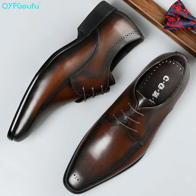 The New Listing Genuine Leather Elegant Men Dress Shoes Business Oxford Shoes Lace-Up High Quality Men Wedding Shoes
The New Listing Genuine Leather Elegant Men Dress Shoes Business Oxford Shoes Lace-Up High Quality Men Wedding Shoes