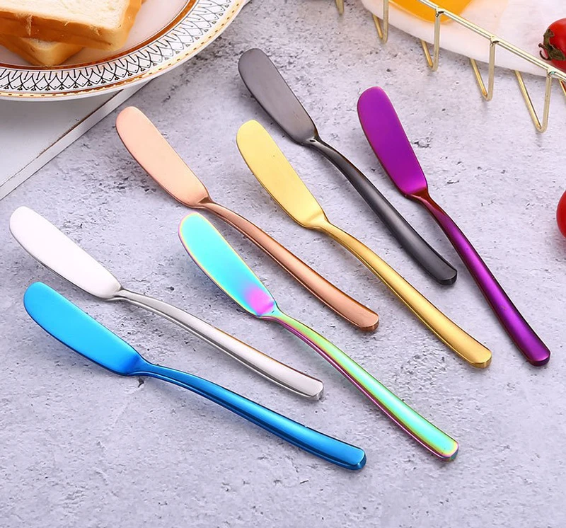 Stainless Steel 304 Colorful Western Smeared Cheese Knife Bread Golden Jam Knife Sharpening Butter Knife
Stainless Steel 304 Colorful Western Smeared Cheese Knife Bread Golden Jam Knife Sharpening Butter Knife