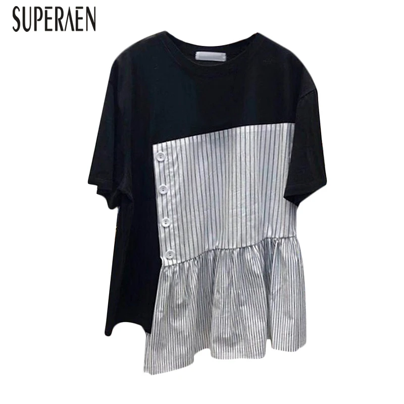 SuperAen Short-sleeved T Shirt Female 2019 New Summer Fashion Cotton Wild Casual Women T Shirt Wild Korean Style Striped Tops
SuperAen Short-sleeved T Shirt Female 2019 New Summer Fashion Cotton Wild Casual Women T Shirt Wild Korean Style Striped Tops