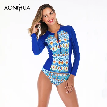 Aonihua Separate Swimsuit Bathing Suit Women Long Sleeve Floral Printed Triangle Swim Suit Front Zipper Design
Aonihua Separate Swimsuit Bathing Suit Women Long Sleeve Floral Printed Triangle Swim Suit Front Zipper Design