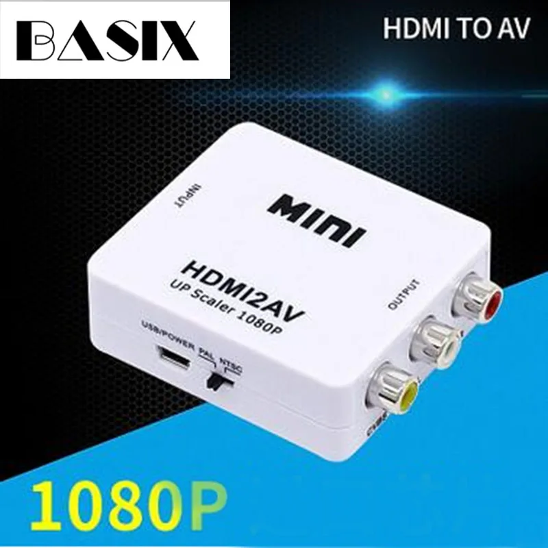 Basix HDMI TO AV Scaler Adapter HD Video Converter Box HDMI To RCA AV/CVSB L/R Video 1080P HDMI2AV Box Support NTSC PAL Output
Basix HDMI TO AV Scaler Adapter HD Video Converter Box HDMI To RCA AV/CVSB L/R Video 1080P HDMI2AV Box Support NTSC PAL Output