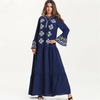women Muslim Embroidery Abaya Ruffles Draped Swing Maxi Dress Ethnic Kimono Robe Gowns Ramadan Middle East Eid Islamic a1172 
women Muslim Embroidery Abaya Ruffles Draped Swing Maxi Dress Ethnic Kimono Robe Gowns Ramadan Middle East Eid Islamic a1172