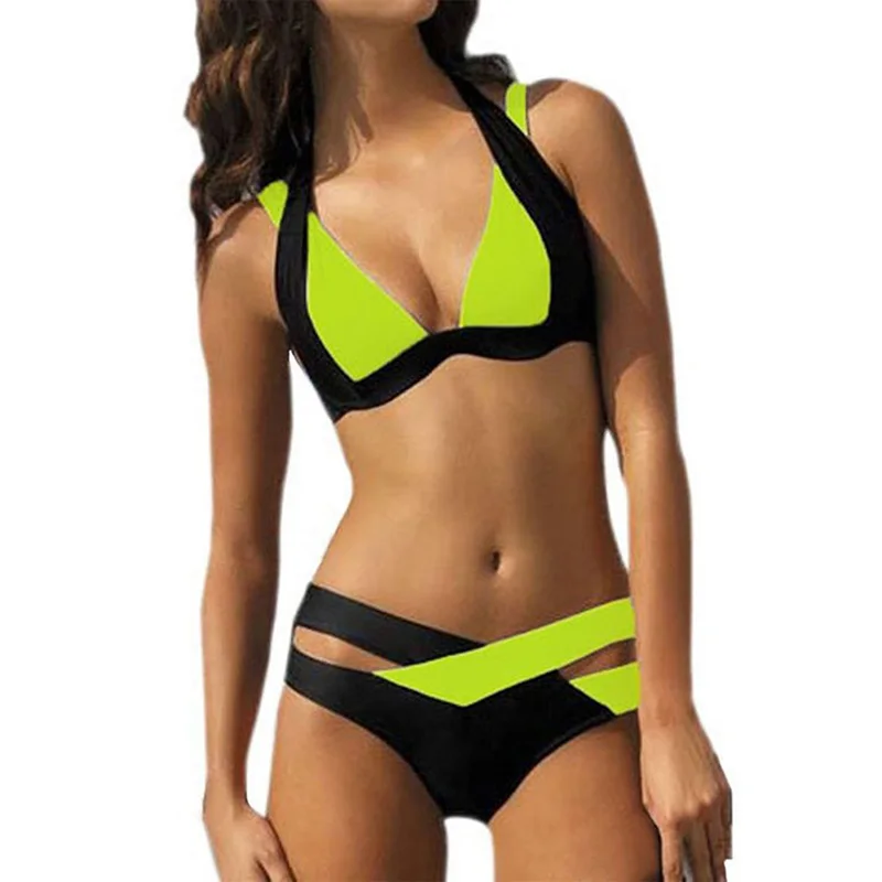 Ladies Split Swimwear Splice Color Sling Bikini Briefs Swimsuits for Summer Beach BB55
Ladies Split Swimwear Splice Color Sling Bikini Briefs Swimsuits for Summer Beach BB55