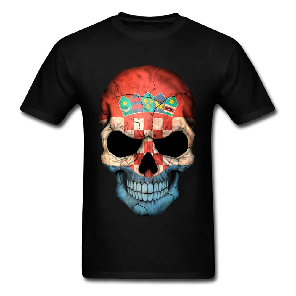 Мужские футболки с 3D принтом черепа и флага хорватской страны футболка черепом