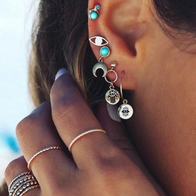 New Fashion Popular Bohemian Stud Earrings Eyes Moon Earrings Set Suits Female Personality Palm Accessories Wholesale
New Fashion Popular Bohemian Stud Earrings Eyes Moon Earrings Set Suits Female Personality Palm Accessories Wholesale
