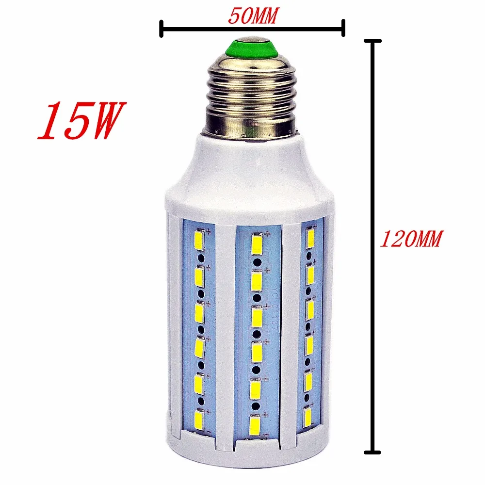 1 шт./лот 15 Вт E27 светодиодная лампа 5730/5630 SMD 60 Светодиодная кукурузная E14 E26 B22 для