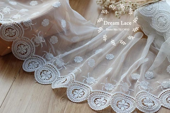2yds/lot 20cm wide Embroidered Floral Tulle Lace Trim~off-white ~high quality ~Beautiful~
2yds/lot 20cm wide Embroidered Floral Tulle Lace Trim~off-white ~high quality ~Beautiful~
